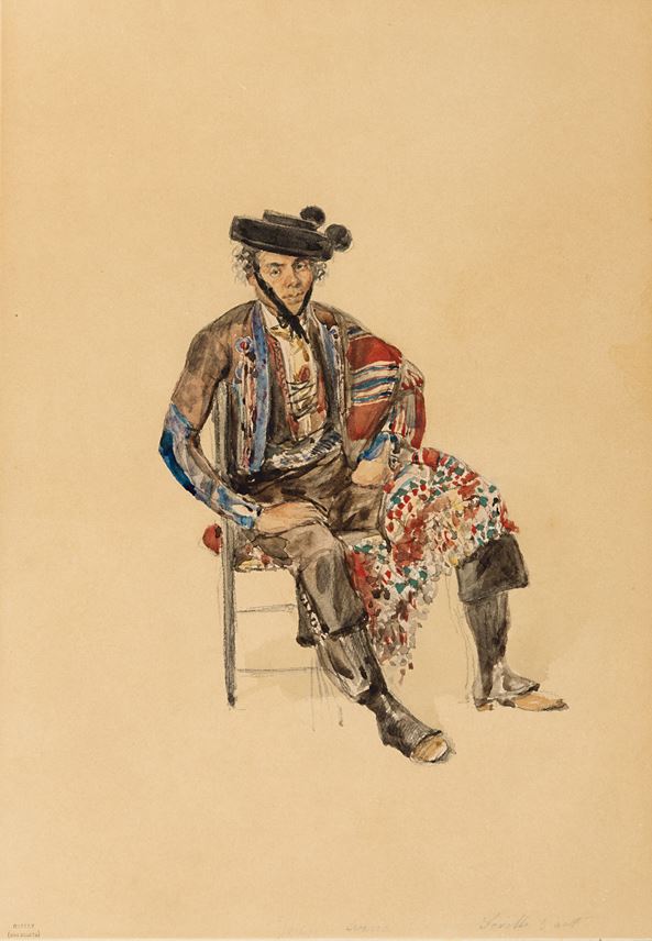 Denis-Marie-Auguste RAFFET - Portrait of the Smuggler Juan Arria, Seated | MasterArt